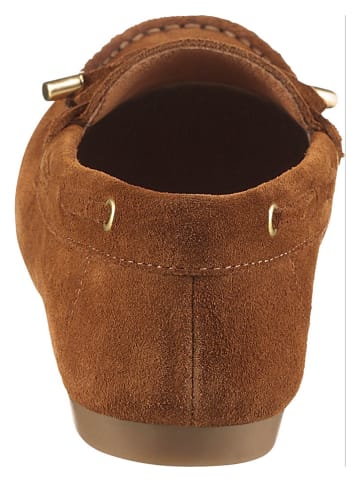 Heine Leder-Slipper in Hellbraun