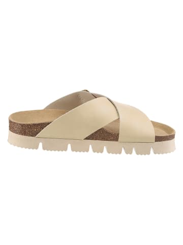 Heine Leren slippers crème