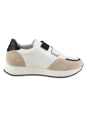 Heine Leder-Sneakers in Weiß/ Beige/ Schwarz