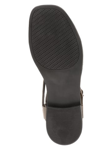 Heine Leren teensandalen kaki