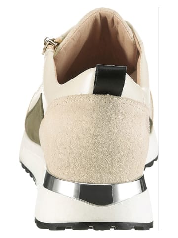 Heine Leren sneakers beige/kaki