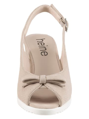 Heine Leder-Keilsandaletten in Beige