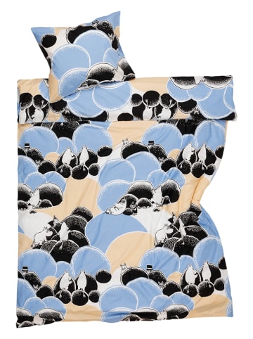 Moomin Bettwäsche-Set "Pebbles" in Hellblau/ Schwarz
