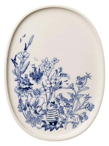 Moomin Serveerplateau "Too-Ticky" wit/blauw - (L)23,5 x (B)17,5 cm