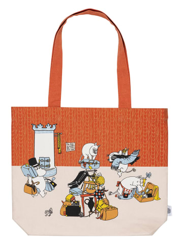 Moomin Shopper bag "Holiday Rush" w kolorze pomarańczowo-beżowym - 36 x 44 cm