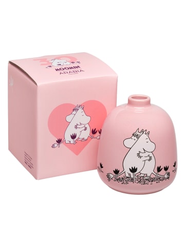 Moomin Vase "Love" in Rosa/ Weiß - (H)8,7 cm