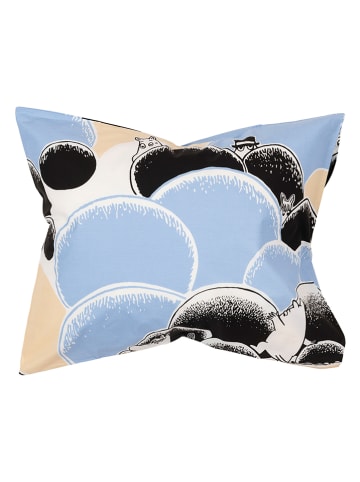 Moomin Poszewka "Pebbles" w kolorze błękitno-czarnym na poduszkę - 60 x 50 cm