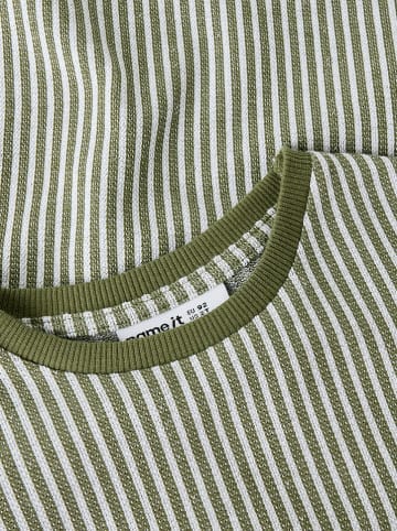 name it Shirt "Hans" in Khaki/ Weiß