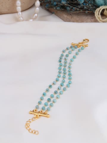 Pierres de Jade Vergulde armband met edelstenen