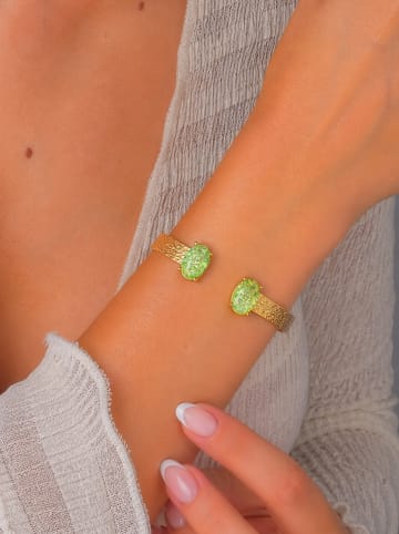 Pierres de Jade Vergulde armband met edelstenen