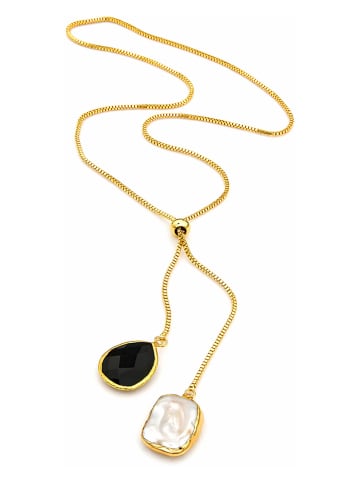 Pierres de Jade Vergold. Halskette mit Anhänger - (L)50 cm
