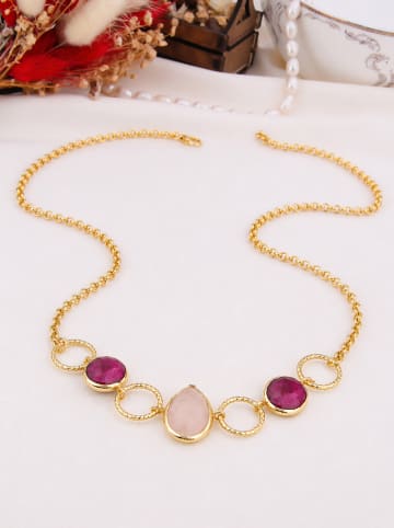 Pierres de Jade Vergulde ketting met sierelementen - (L)45 cm