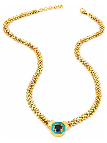 Pierres de Jade Vergold. Halskette mit Schmuckelement - (L)45 cm