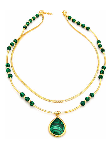Pierres de Jade Vergulde ketting met sierelementen - (L)45 cm