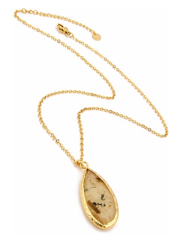 Pierres de Jade Vergulde ketting met hanger - (L)45 cm