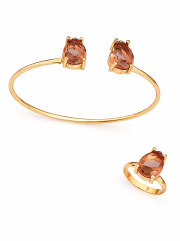 Pierres de Jade 2tlg. Schmuckset: Armspange und Ring