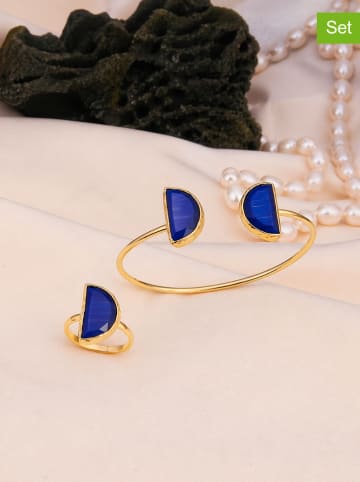 Pierres de Jade 2tlg. Schmuckset: Armspange und Ring