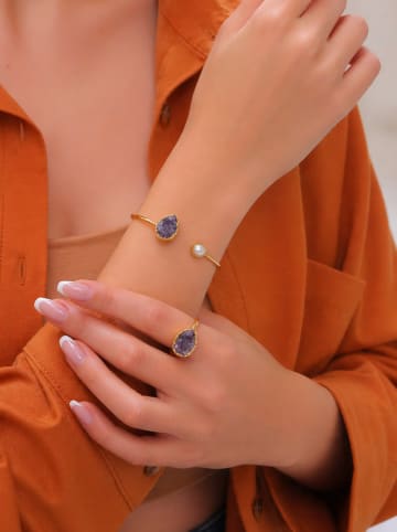 Pierres de Jade 2tlg. Schmuckset: Armspange und Ring