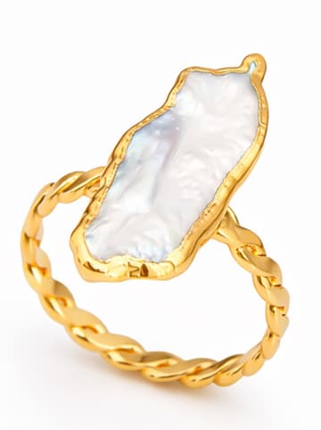 Pierres de Jade Vergold. Ring mit Perle