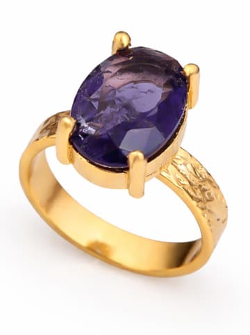 Pierres de Jade Vergold. Ring mit Edelsteinen