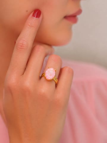 Pierres de Jade Vergulde ring met edelstenen