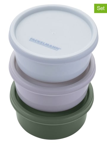 FM Professional 3-delige set: snackdozen beige/lichtblauw/groen - Ø 8 cm