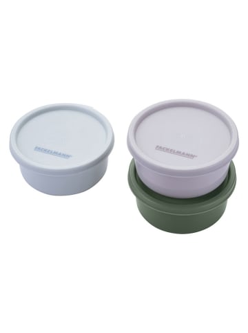 FM Professional 3-delige set: snackdozen beige/lichtblauw/groen - Ø 8 cm