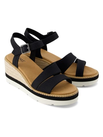 TOMS Keilsandaletten in Schwarz