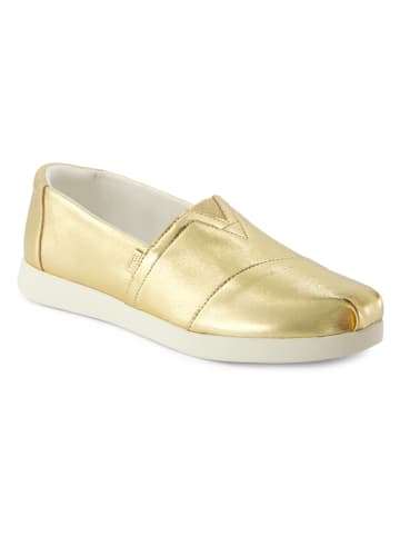 TOMS Leder-Slipper in Gold