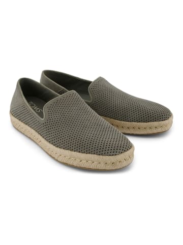 TOMS Leren espadrilles grijs