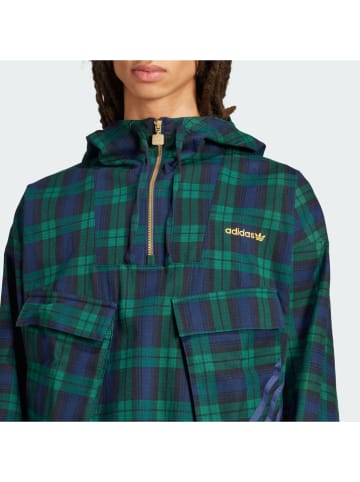 adidas Windbreaker in Dunkelblau/ Grün