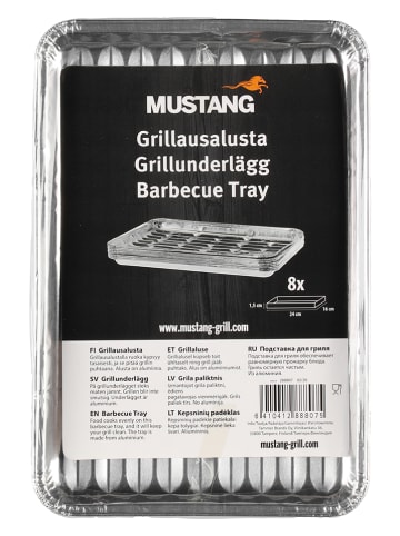 Mustang. 8-delige set: grillschalen zilverkleurig - (B)16,5 x (H)24 x (D)3 cm