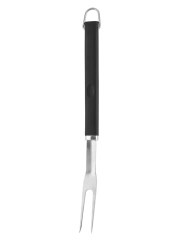 Mustang. 3-częściowy zestaw sztućców w kolorze srebrno-czarnym do grilla - wys. 47 cm