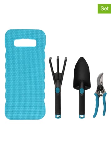 Tarmo 4-delige tuingereedschapset lichtblauw/zwart - (H)41 cm
