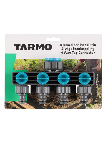 Tarmo 4-wegverdeler blauw/zilverkleurig - (B)22 x (H)17 x (D)6 cm
