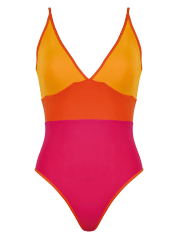 Naturana Badeanzug in Pink/ Orange