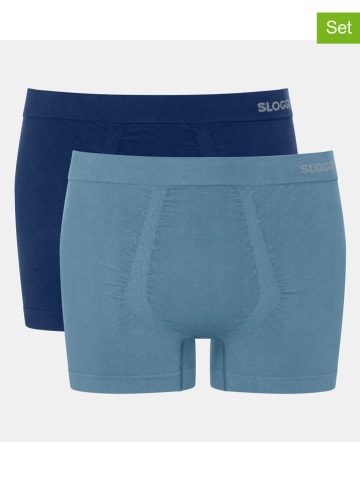 Sloggi 2-delige set: boxershorts "Go Smooth" blauw/donkerblauw