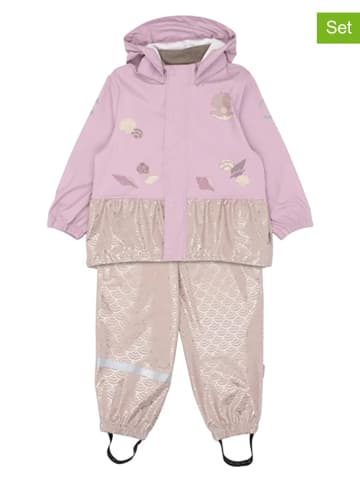 mikk-line 2tlg. Regenoutfit in Rosa/ Beige