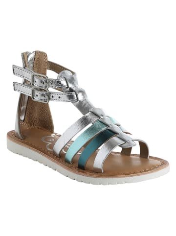 vertbaudet Leder-Sandalen in Silber
