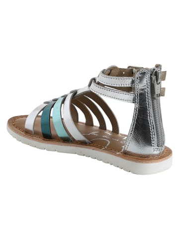 vertbaudet Leder-Sandalen in Silber