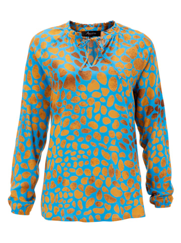 Aniston Bluse in Blau/ Orange