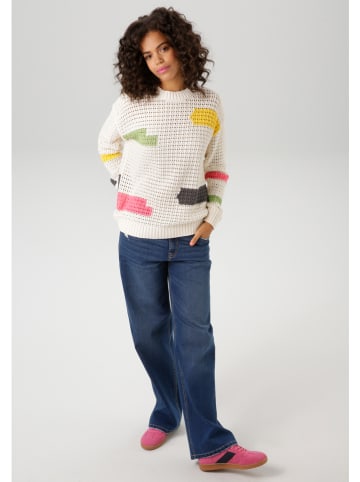 Aniston Pullover in Creme/ Bunt