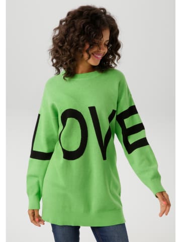 Aniston Sweter w kolorze zielono-czarnym
