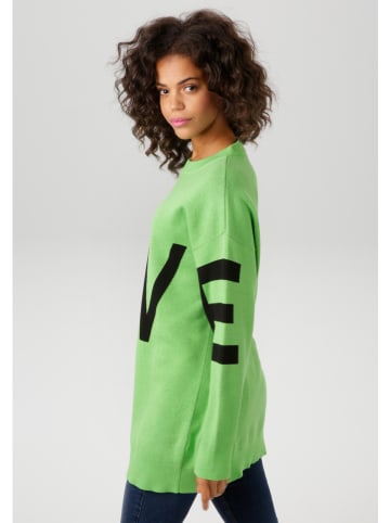 Aniston Sweter w kolorze zielono-czarnym