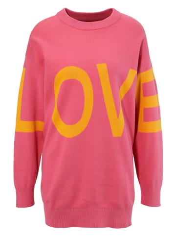 Aniston Sweter w kolorze różowo-żółtym