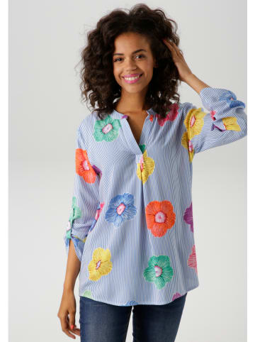 Aniston Bluse in Blau/ Weiß/ Bunt