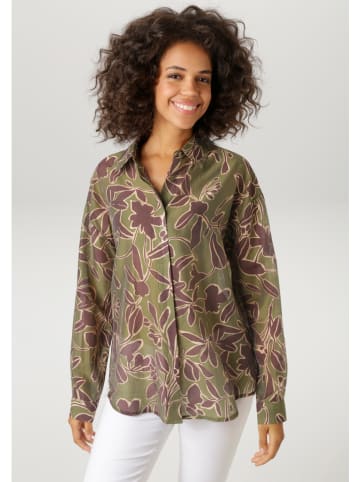 Aniston Bluse in Khaki/ Braun