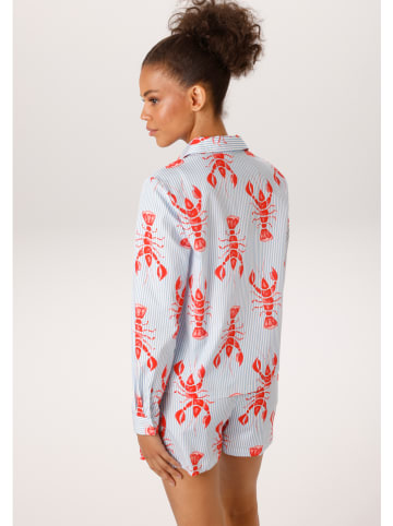 Aniston Blouse lichtblauw/wit/rood