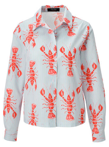 Aniston Blouse lichtblauw/wit/rood