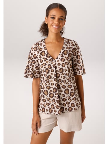 Aniston Bluse in Weiß/ Braun